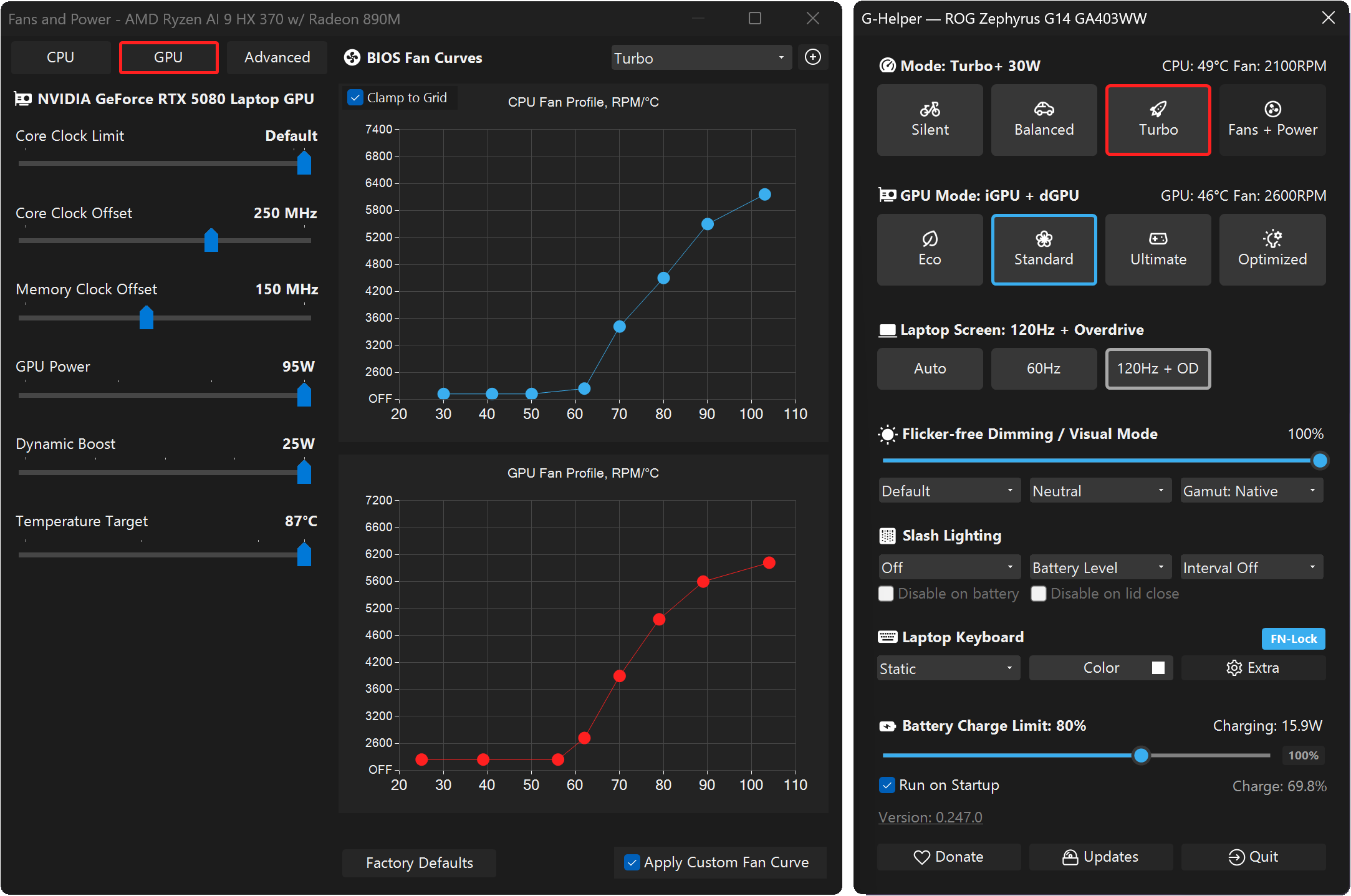 G-Helper GPU mode picker — Eco, Standard, Ultimate and Optimized for Asus iGPU/dGPU switching